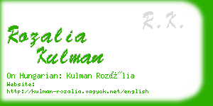 rozalia kulman business card